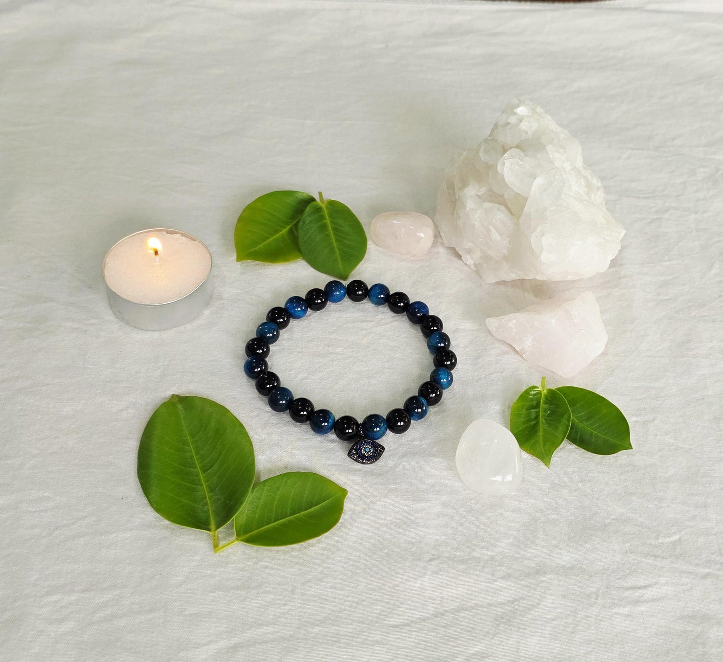Protection & Grounding Bracelet | Black Obsidian & Blue Tiger's Eye