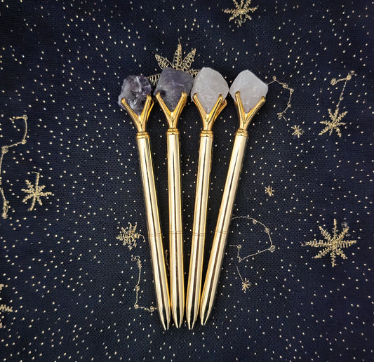 Gemstone Pen - Gold