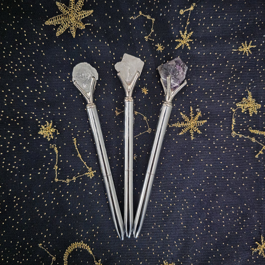 Gemstone Pen - Silver