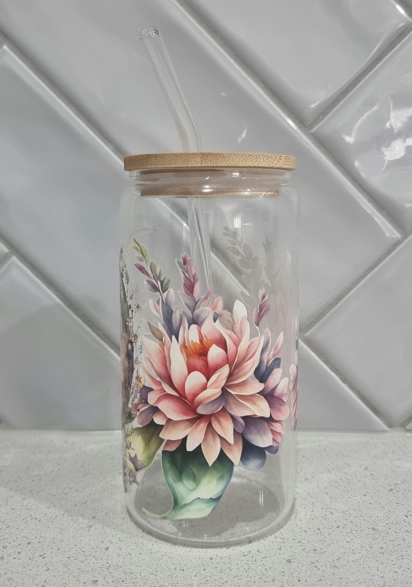 Fairy Glass Tumbler - 16oz with Bamboo Lid