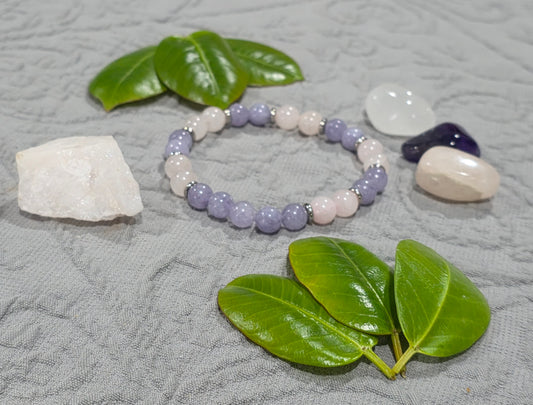 Tranquility & Love Bracelet | Aquamarine & Rose Quartz
