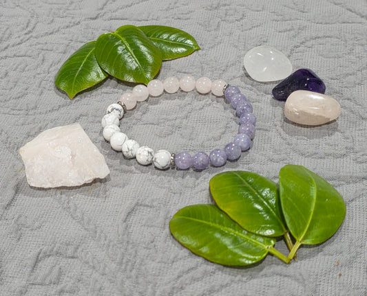 Grace & Balance Bracelet | Rose Quartz, Aquamarine & White Howlite