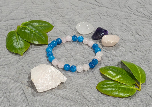 Heart & Inner Voice Bracelet | Blue Apatite & Rose Quartz