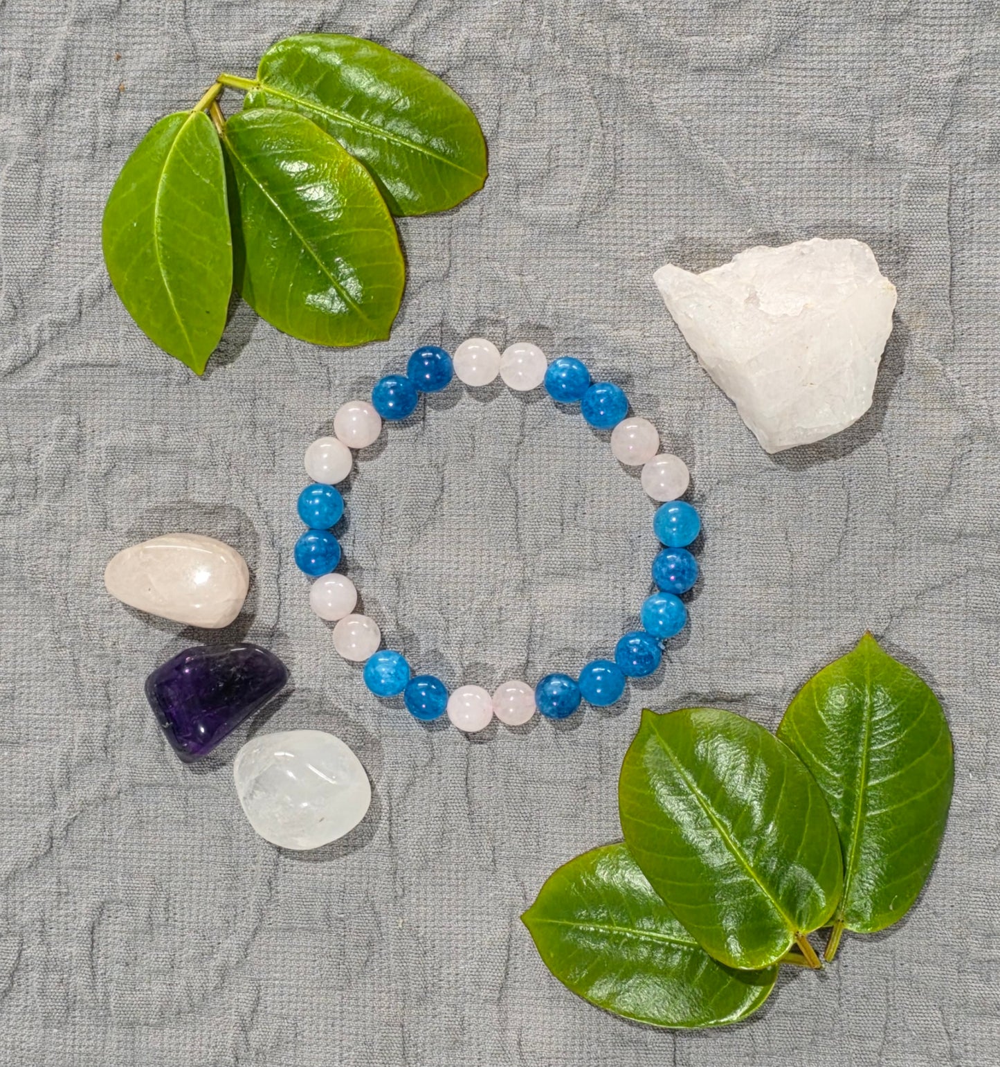 Heart & Inner Voice Bracelet | Blue Apatite & Rose Quartz