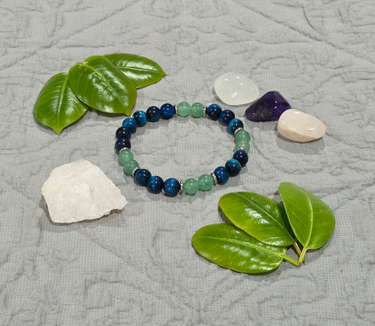 Confidence & Prosperity Bracelet | Green Aventurine & Blue Tigers Eye
