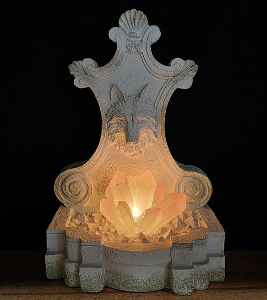 White Wolf with Light-Up Crystals