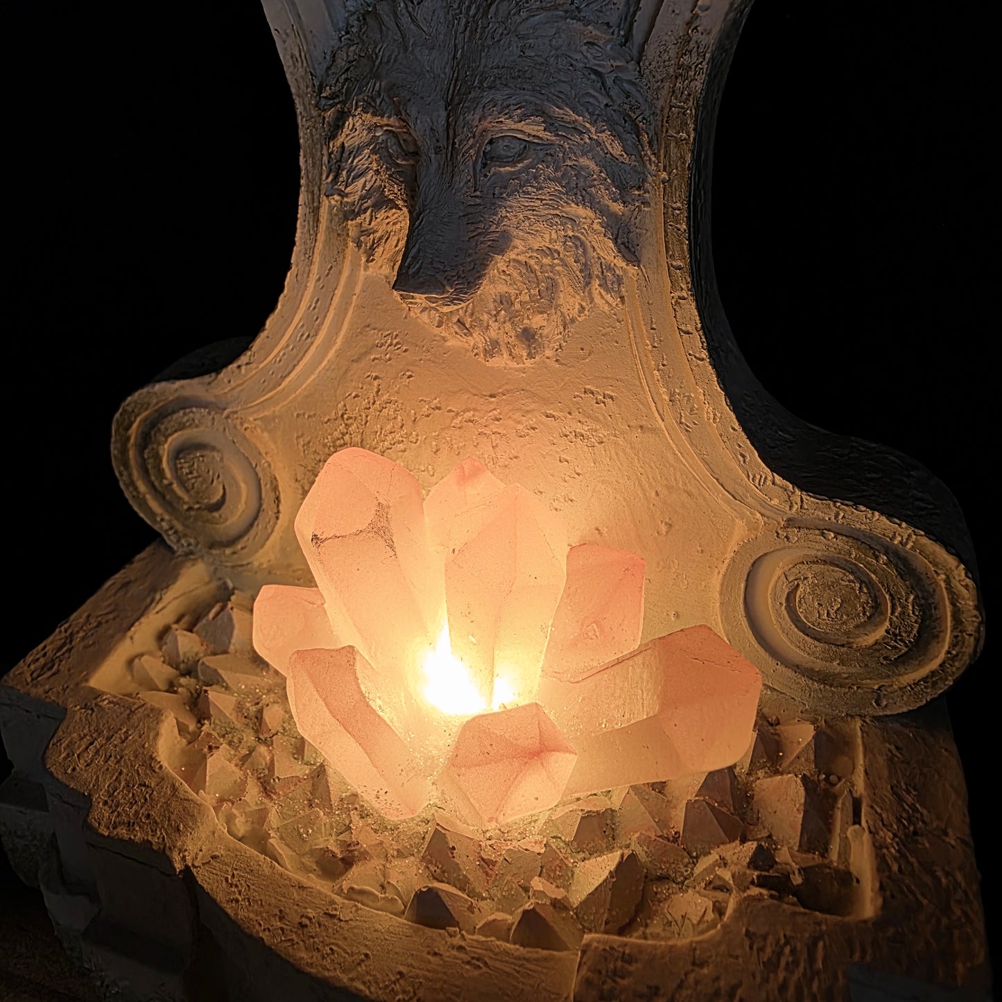 White Wolf with Light-Up Crystals