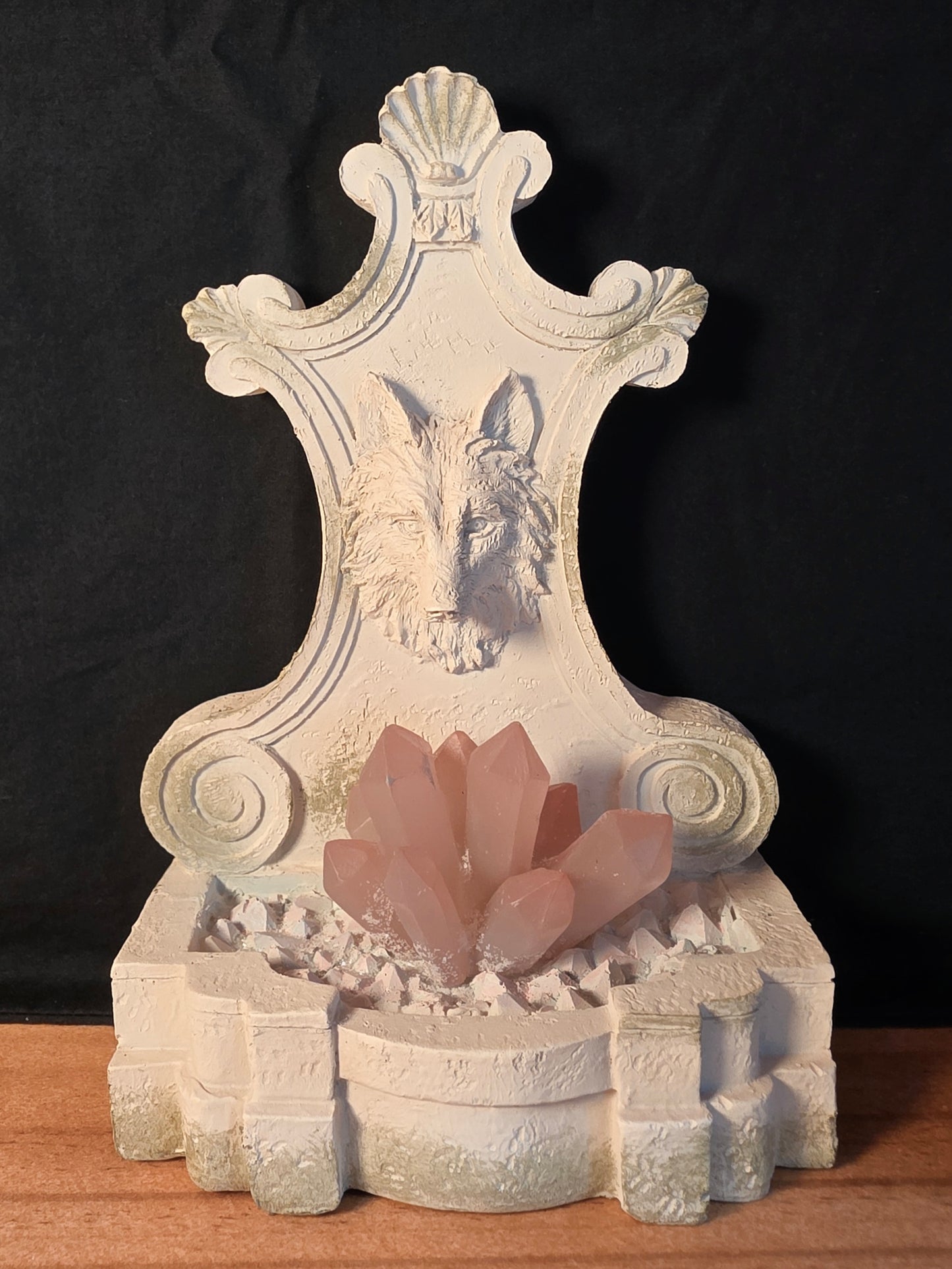 White Wolf with Light-Up Crystals