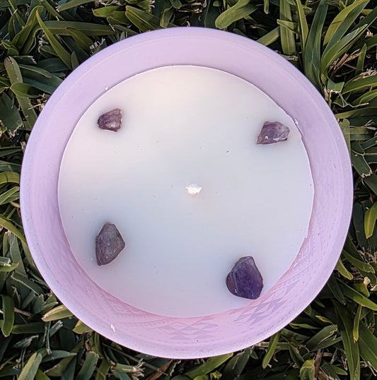 Lavender Crystal Candle | Amethyst