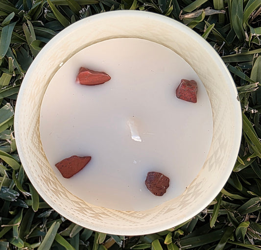 Patchouli Crystal Candle | Red Jasper