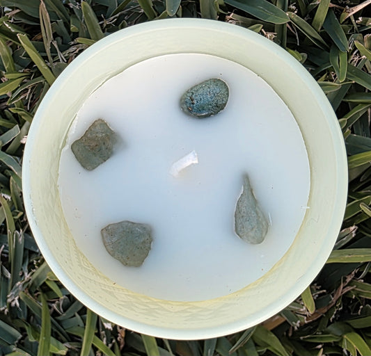 Tree of Life Crystal Candle | Green Jade
