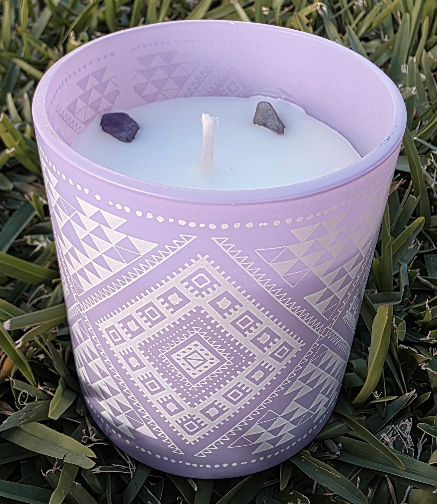 Lavender Crystal Candle | Amethyst