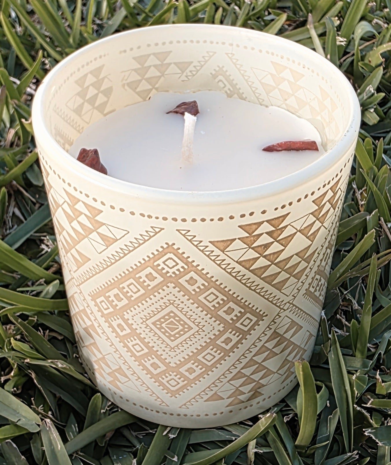 Patchouli Crystal Candle | Red Jasper