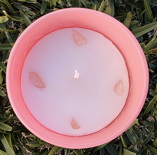 Seven Chakras Crystal Candle | Rose Quartz