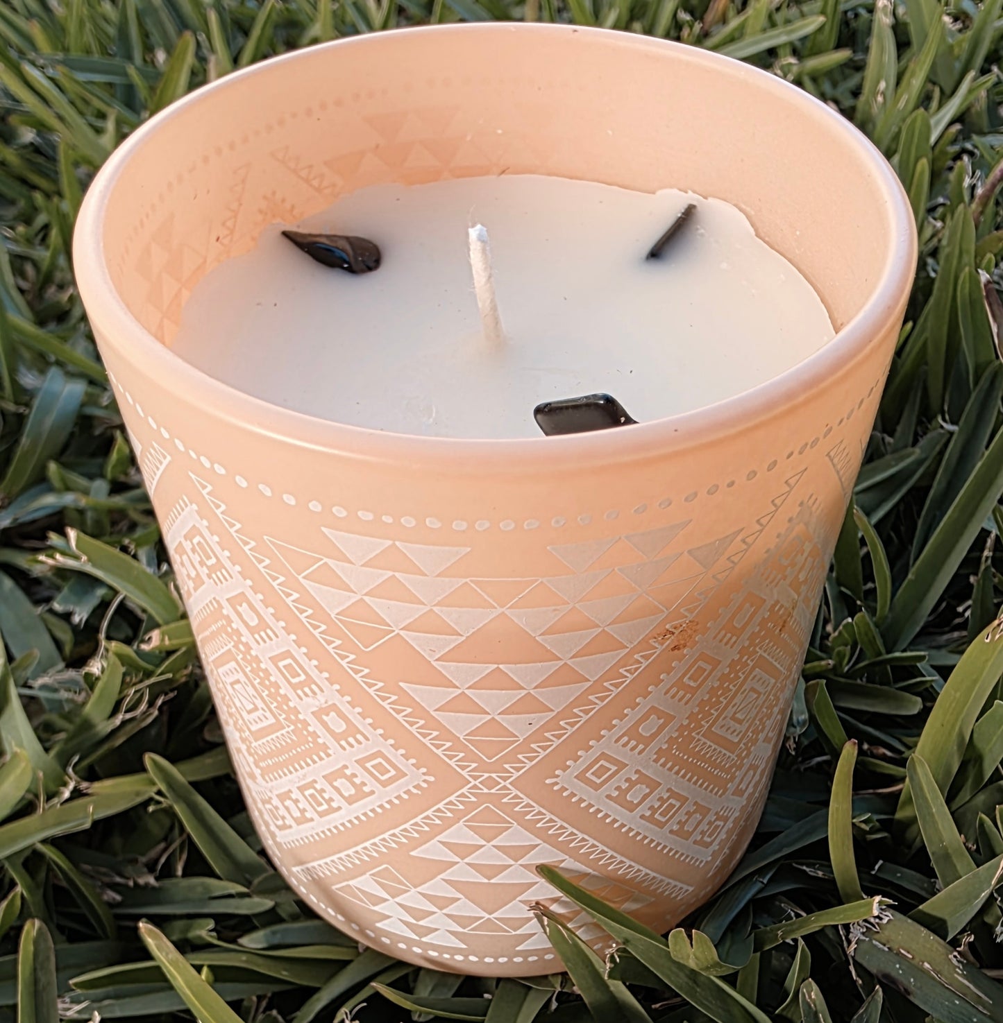 Palo Santo Crystal Candle – Black Obsidian