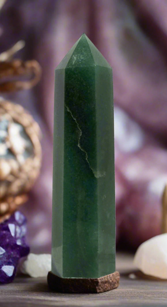green aventurine crystal tower