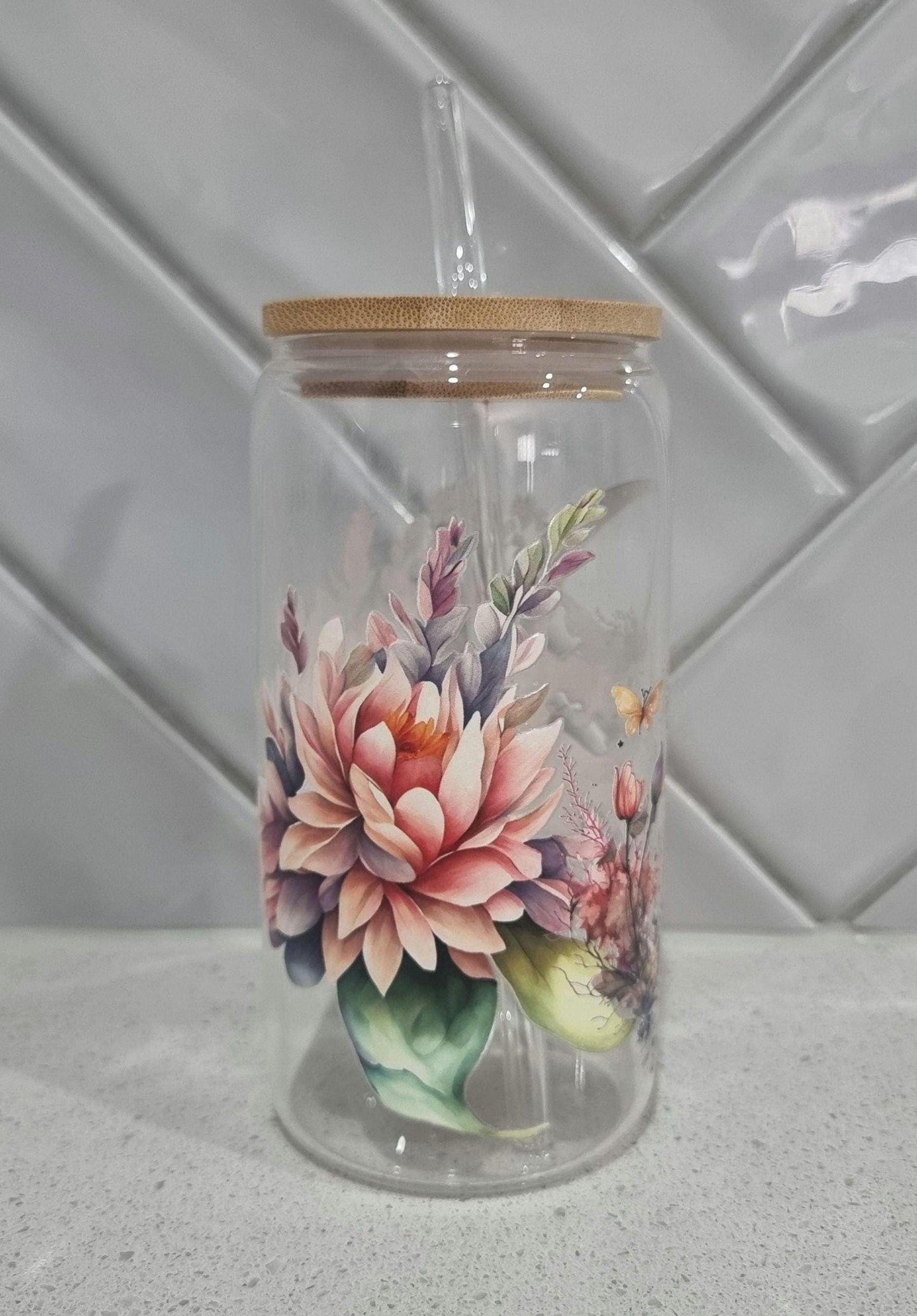 Fairy Glass Tumbler - 16oz with Bamboo Lid