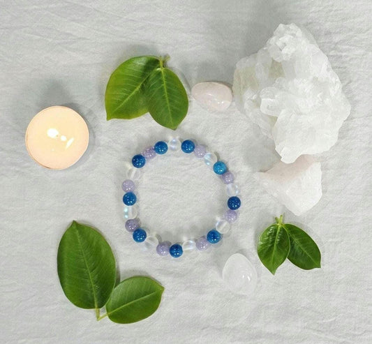 Tranquility & Calming Bracelet | Moonstone, Blue Apatite & Aquamarine