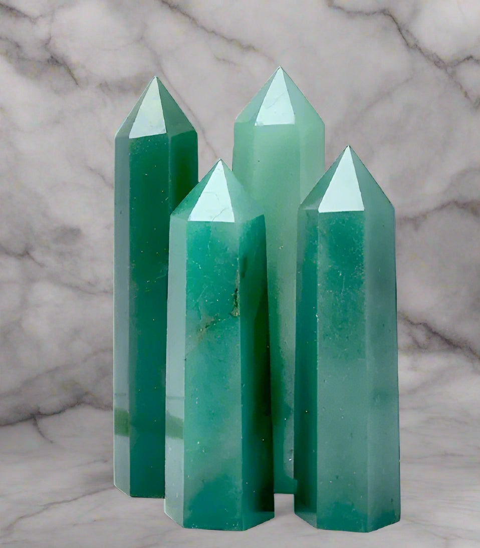 green aventurine crystal point