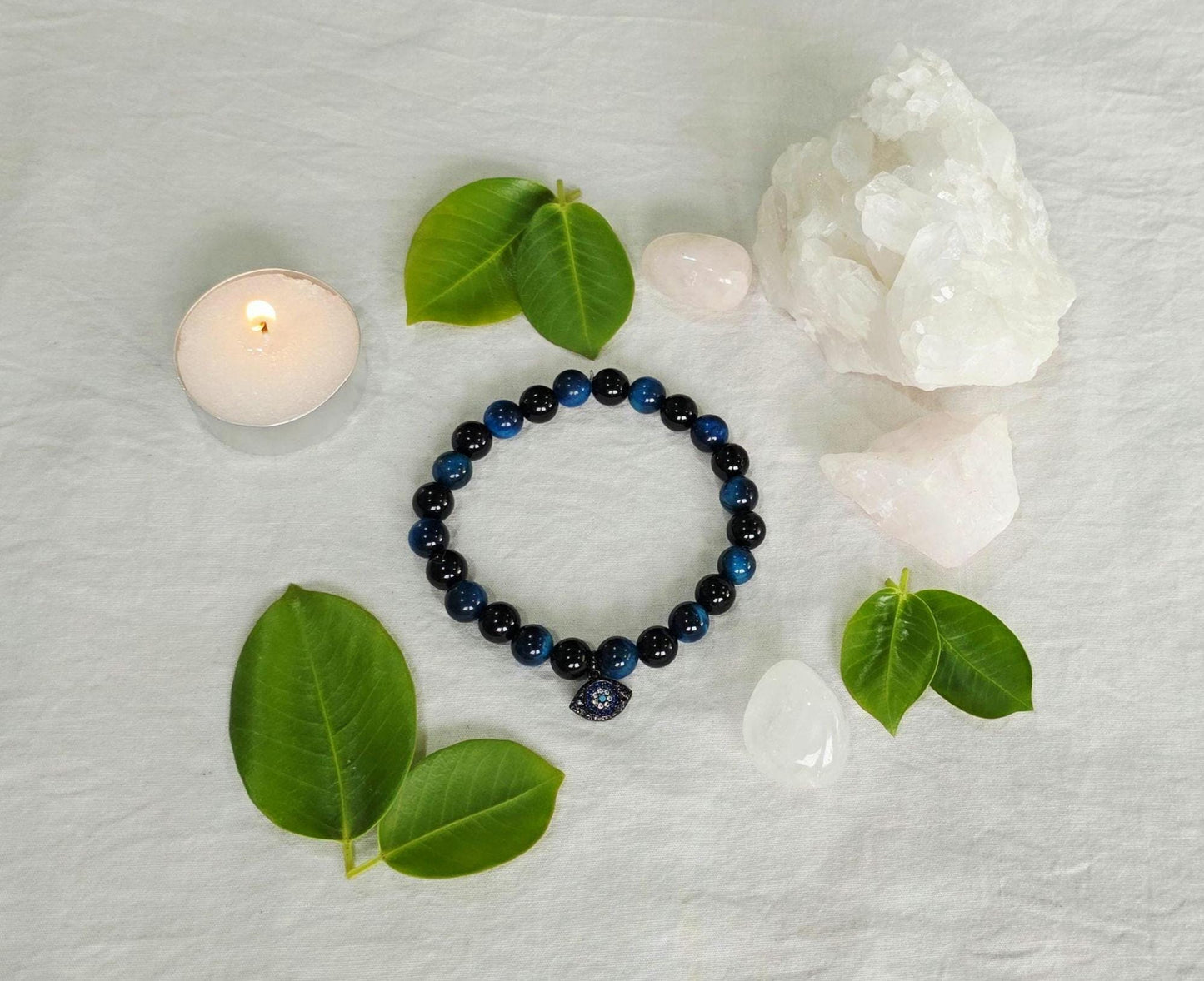 Protection & Grounding Bracelet | Black Obsidian & Blue Tiger's Eye