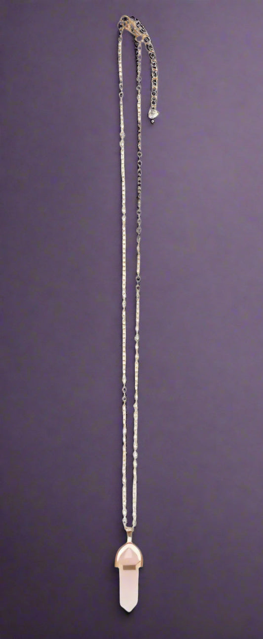 Rose Quartz Crystal Necklace